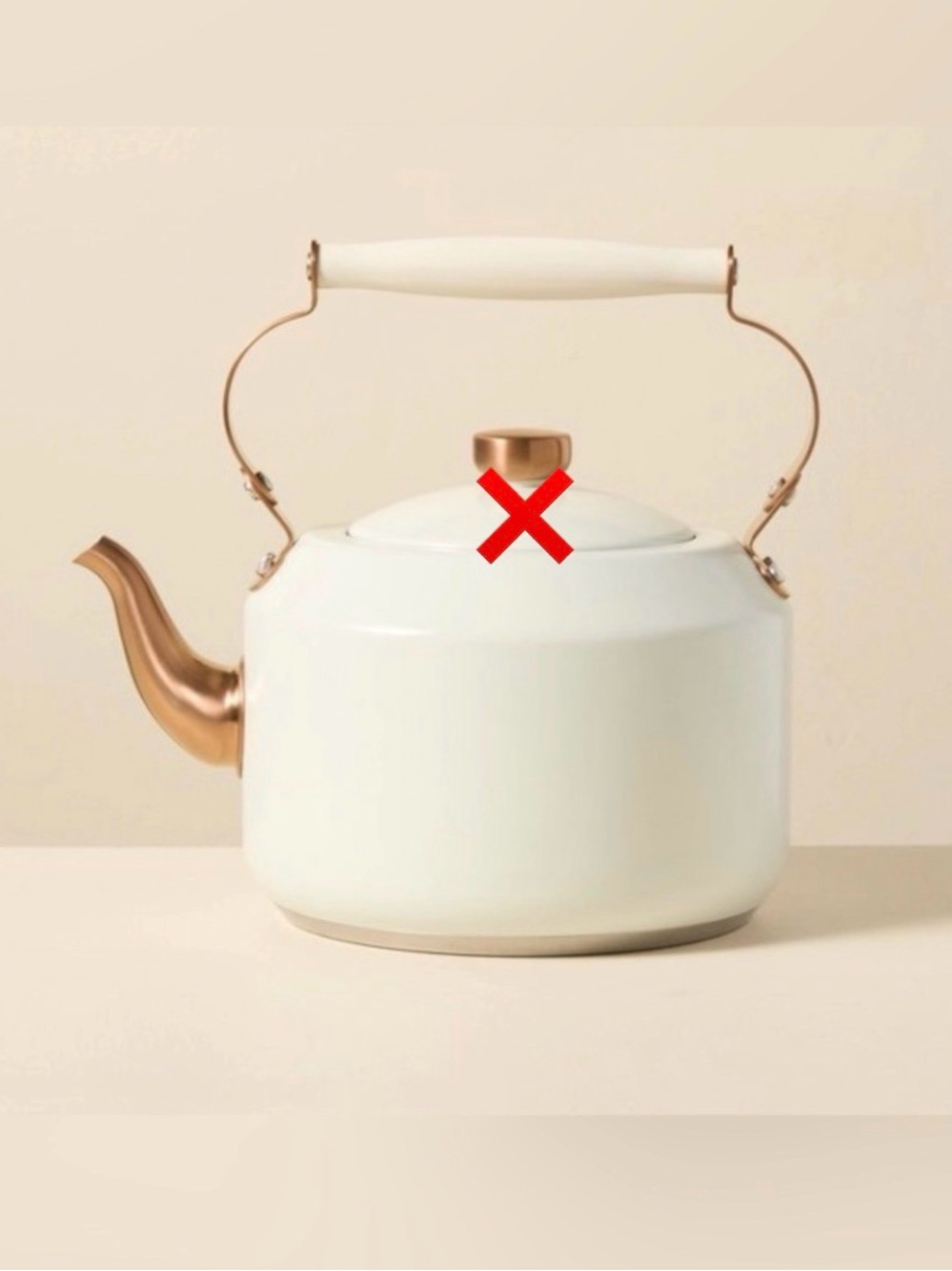Hearth & Hand 2 Qt. Coated Tea Kettle -Sour Cream Color - NEW (NO LID) NWOT